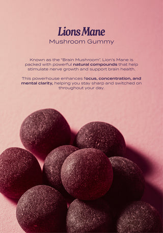 Focus Gummies | Functional Mushroom + Nootropics | Lions Mane & Cordyceps