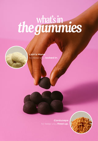 Focus Gummies | Functional Mushroom + Nootropics | Lions Mane & Cordyceps